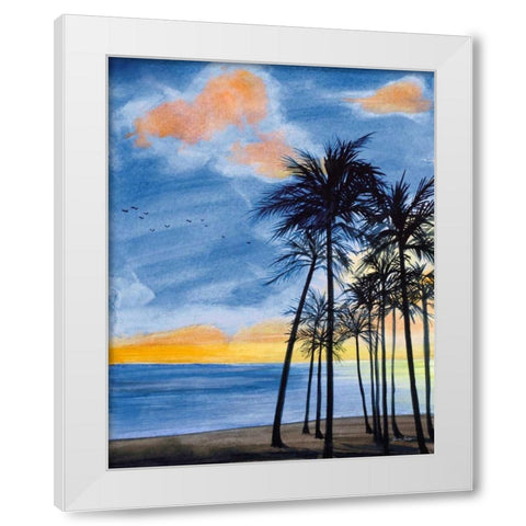 Blue Tropic Nights II White Modern Wood Framed Art Print by Baliko, Linda