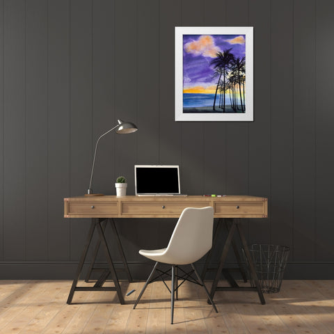 Tropic Nights II White Modern Wood Framed Art Print by Baliko, Linda