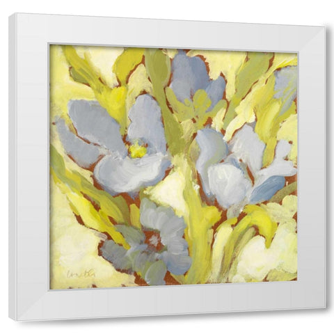 Begonia Bleu II White Modern Wood Framed Art Print by Loreth, Lanie