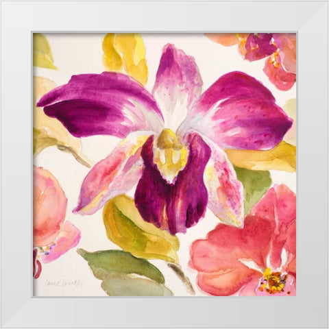 Radiant Orchid Square I White Modern Wood Framed Art Print by Loreth, Lanie