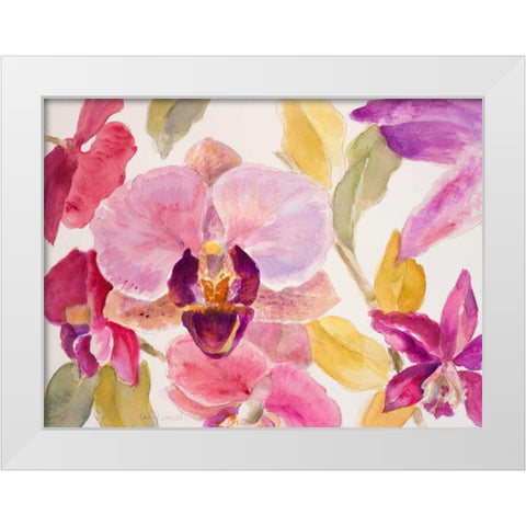 Radiant Orchid II White Modern Wood Framed Art Print by Loreth, Lanie