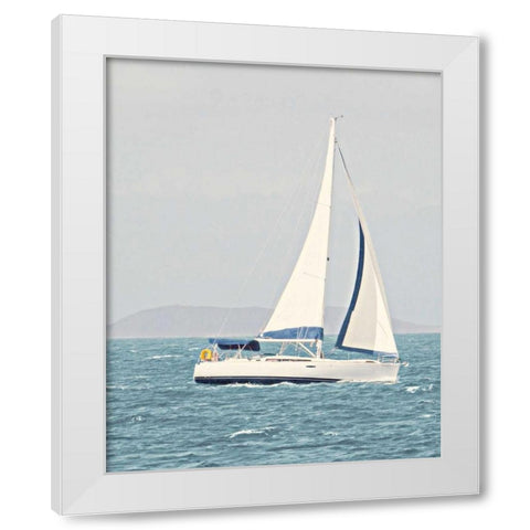 Sailing the Ocean White Modern Wood Framed Art Print by Mansfield, Kathy