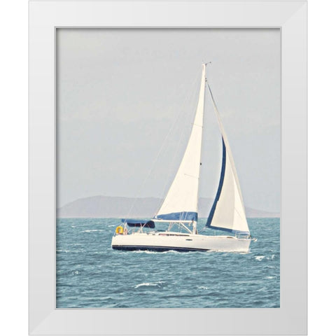 Sailing the Ocean White Modern Wood Framed Art Print by Mansfield, Kathy