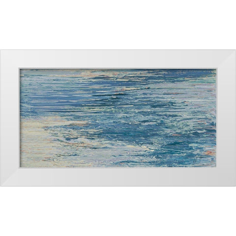 The Blue Lake Abstract White Modern Wood Framed Art Print by Mercado, M.