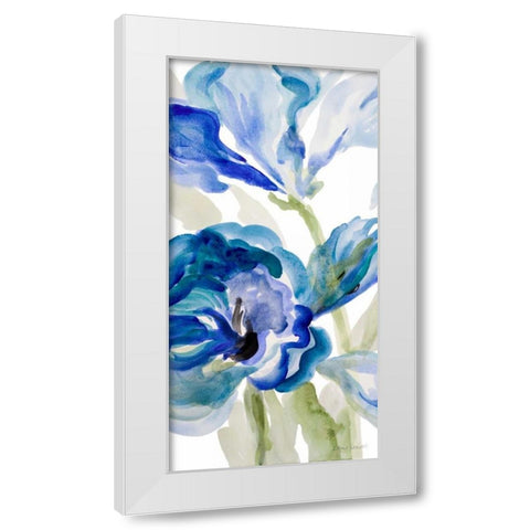 Delicate Blue Panel I White Modern Wood Framed Art Print by Loreth, Lanie