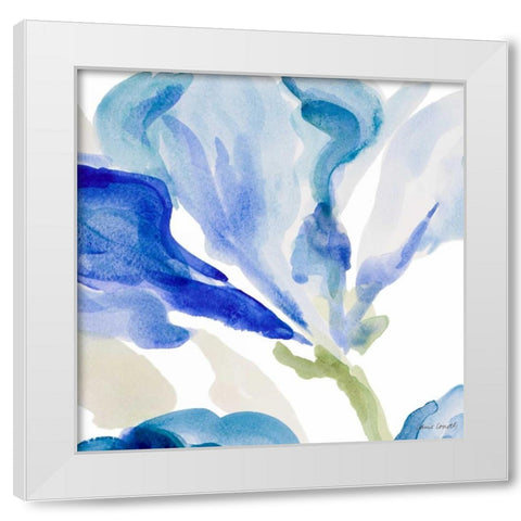 Delicate Blue Square I White Modern Wood Framed Art Print by Loreth, Lanie