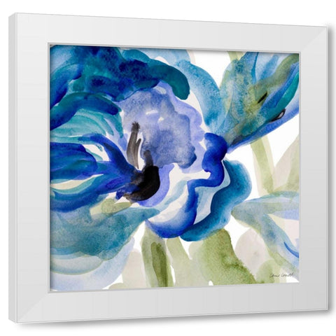 Delicate Blue Square I White Modern Wood Framed Art Print by Loreth, Lanie