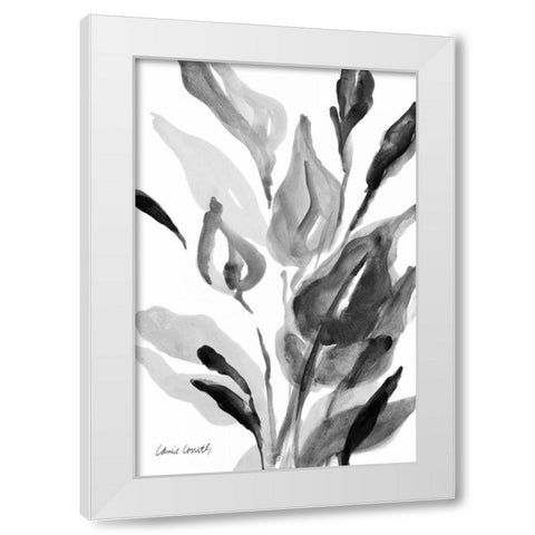 Dark Florals Vertical White Modern Wood Framed Art Print by Loreth, Lanie
