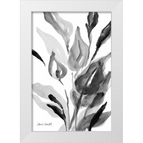 Dark Florals Vertical White Modern Wood Framed Art Print by Loreth, Lanie