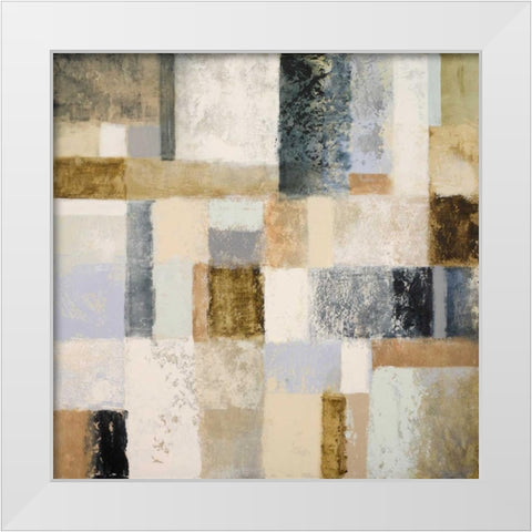 Mid Geometry I White Modern Wood Framed Art Print by Marcon, Michael