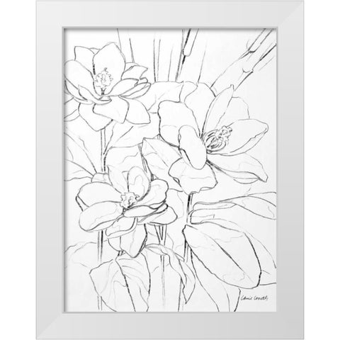 Floral Sketch I White Modern Wood Framed Art Print by Loreth, Lanie
