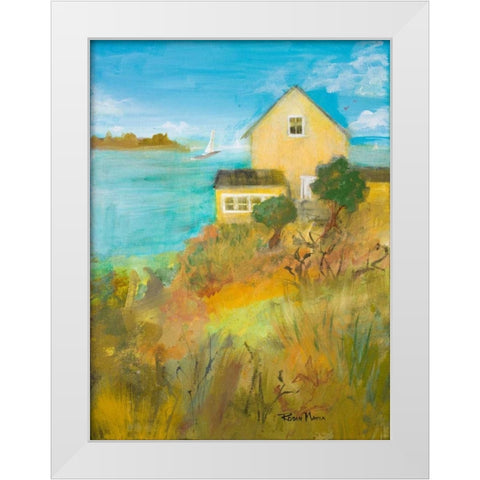 Home By the Sea White Modern Wood Framed Art Print by Maria, Robin