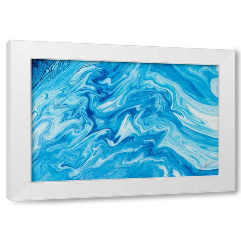 Marble White Modern Wood Framed Art Print by Mercado, M.