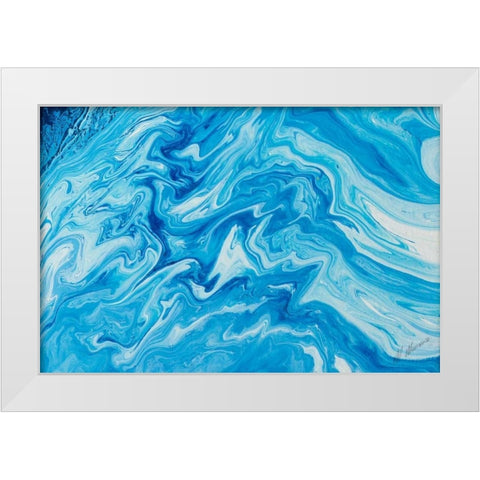 Marble White Modern Wood Framed Art Print by Mercado, M.