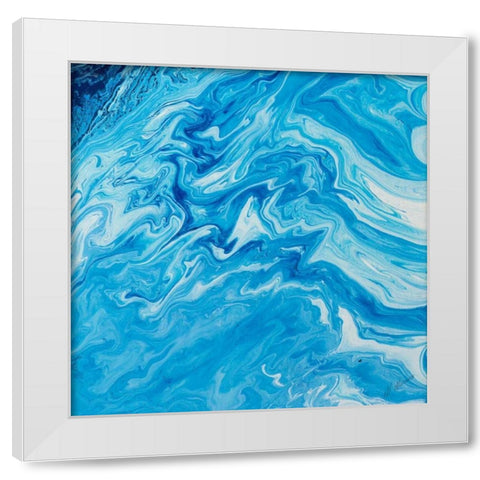 Marble Square I White Modern Wood Framed Art Print by Mercado, M.