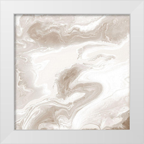 Cream Marble White Modern Wood Framed Art Print by Mercado, M.