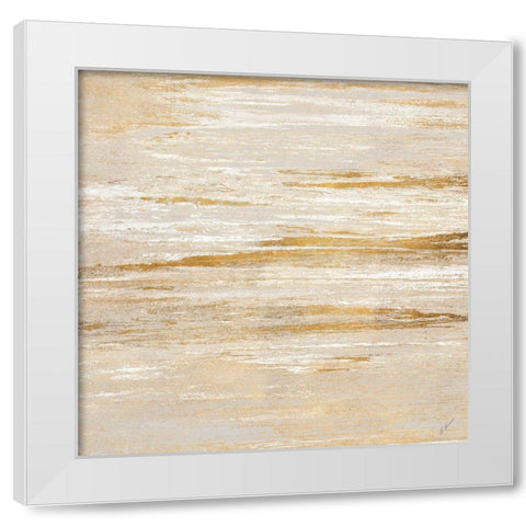 Gold Sunset White Modern Wood Framed Art Print by Mercado, M.