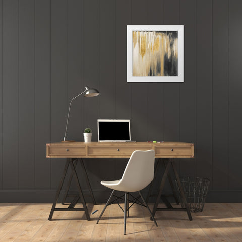 Gold Paysage I White Modern Wood Framed Art Print by Pinto, Patricia