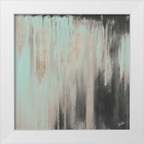 Teal Paysage I White Modern Wood Framed Art Print by Pinto, Patricia