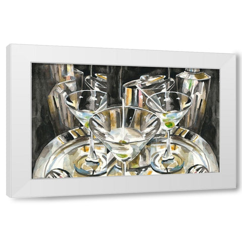Late Night Out White Modern Wood Framed Art Print by French-Roussia, Heather A.
