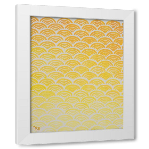 Sun Pattern White Modern Wood Framed Art Print by Hakimipour, Tiffany