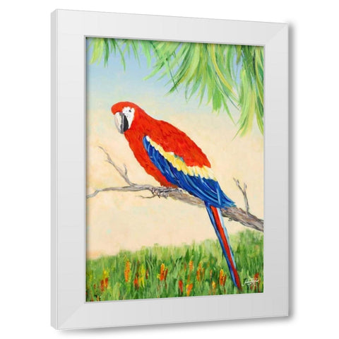 Tropic Bird in Paradise I White Modern Wood Framed Art Print by DeRice, Julie