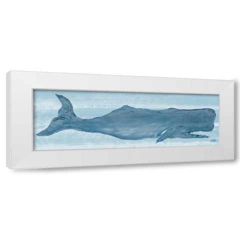 Blue Whale I White Modern Wood Framed Art Print by DeRice, Julie
