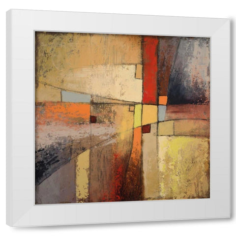 Tangent I White Modern Wood Framed Art Print by Marcon, Michael