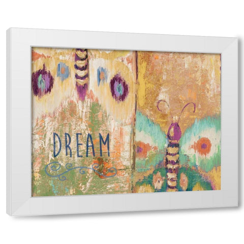 Ikat Flutter Dream White Modern Wood Framed Art Print by Pinto, Patricia