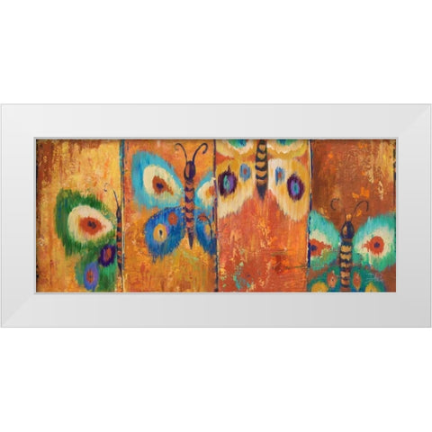 Ikat Flutter White Modern Wood Framed Art Print by Pinto, Patricia