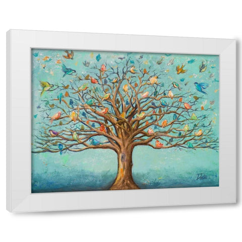 Migration White Modern Wood Framed Art Print by Pinto, Patricia