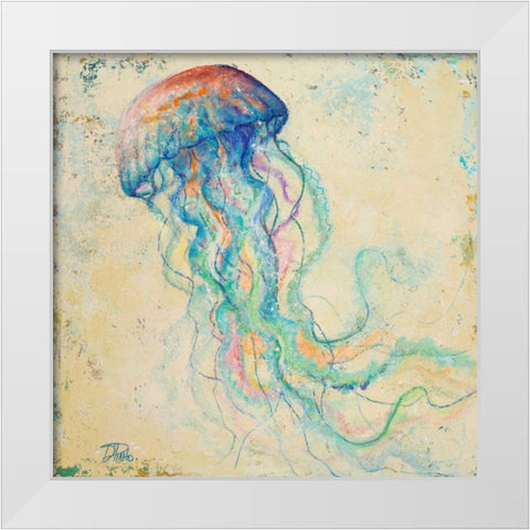 Creatures of the Ocean I White Modern Wood Framed Art Print by Pinto, Patricia