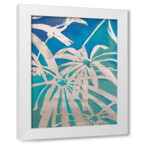 Silver Palms I White Modern Wood Framed Art Print by Pinto, Patricia