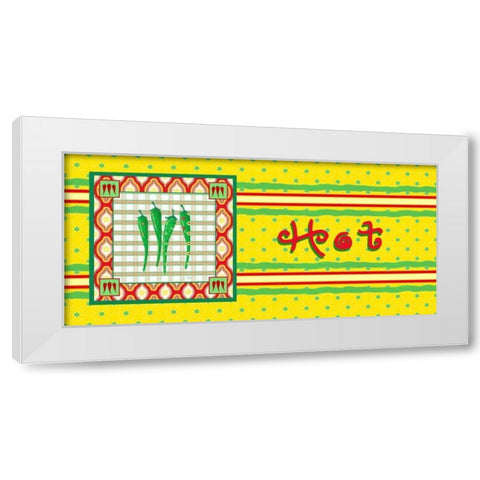 Chili Fiesta Panel I White Modern Wood Framed Art Print by Metz, Andi