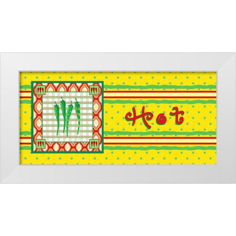 Chili Fiesta Panel I White Modern Wood Framed Art Print by Metz, Andi