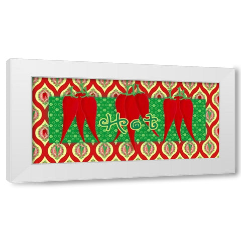 Chili Fiesta Panel III White Modern Wood Framed Art Print by Metz, Andi