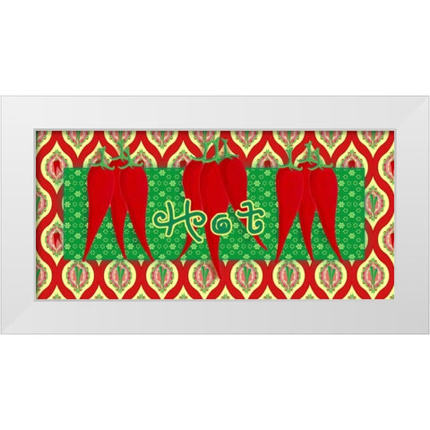 Chili Fiesta Panel III White Modern Wood Framed Art Print by Metz, Andi