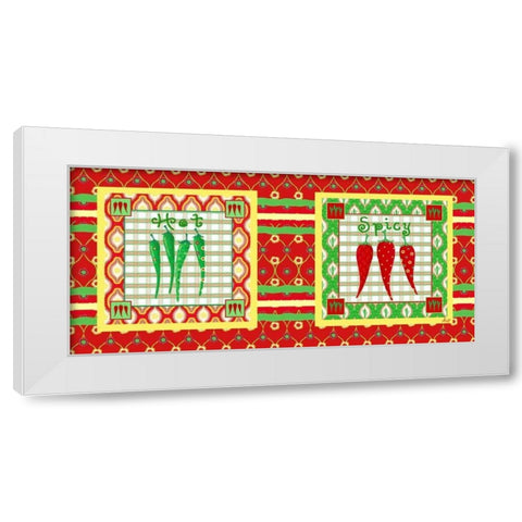 Chili Fiesta Panel V White Modern Wood Framed Art Print by Metz, Andi