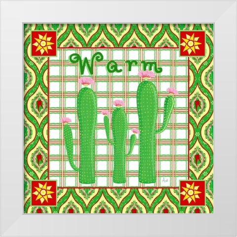 Chili Fiesta IV White Modern Wood Framed Art Print by Metz, Andi