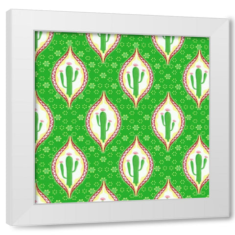 Chili Fiesta Pattern I White Modern Wood Framed Art Print by Metz, Andi