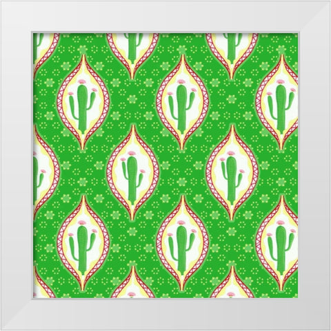 Chili Fiesta Pattern I White Modern Wood Framed Art Print by Metz, Andi