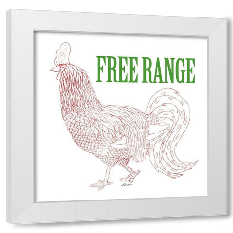 Free Range White Modern Wood Framed Art Print by Edwins, Hugo