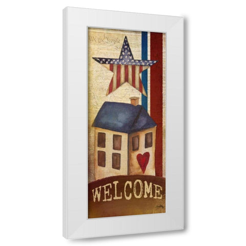 Welcome Home America I White Modern Wood Framed Art Print by Medley, Elizabeth
