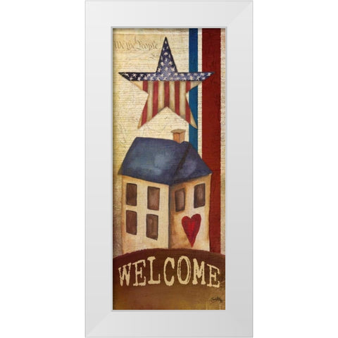 Welcome Home America I White Modern Wood Framed Art Print by Medley, Elizabeth