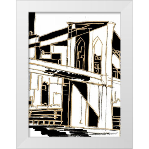 Tenement Brooklyn White Modern Wood Framed Art Print by Biscardi, Nicholas