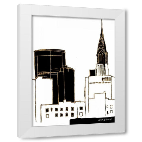 Tenement Empire State Building White Modern Wood Framed Art Print by Biscardi, Nicholas
