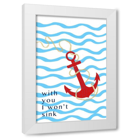 Sweet Anchor I White Modern Wood Framed Art Print by Biscardi, Nicholas