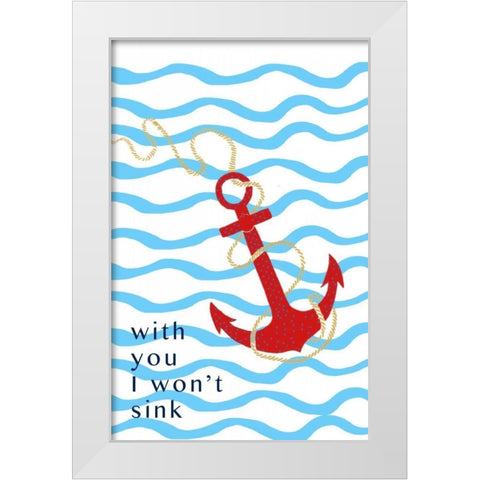 Sweet Anchor I White Modern Wood Framed Art Print by Biscardi, Nicholas