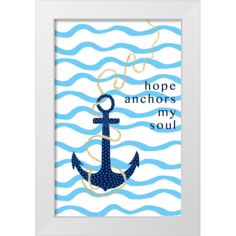 Sweet Anchor II White Modern Wood Framed Art Print by Biscardi, Nicholas