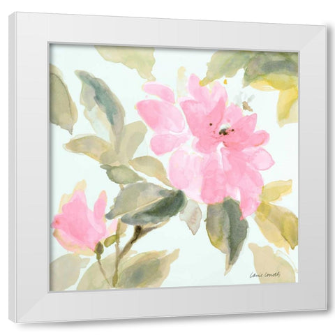 Early Pink Blooms I White Modern Wood Framed Art Print by Loreth, Lanie